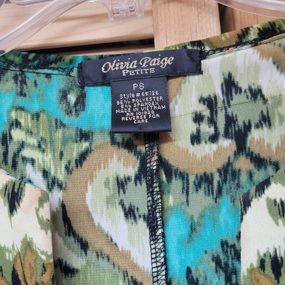 Petite Green and Blue Blouse
